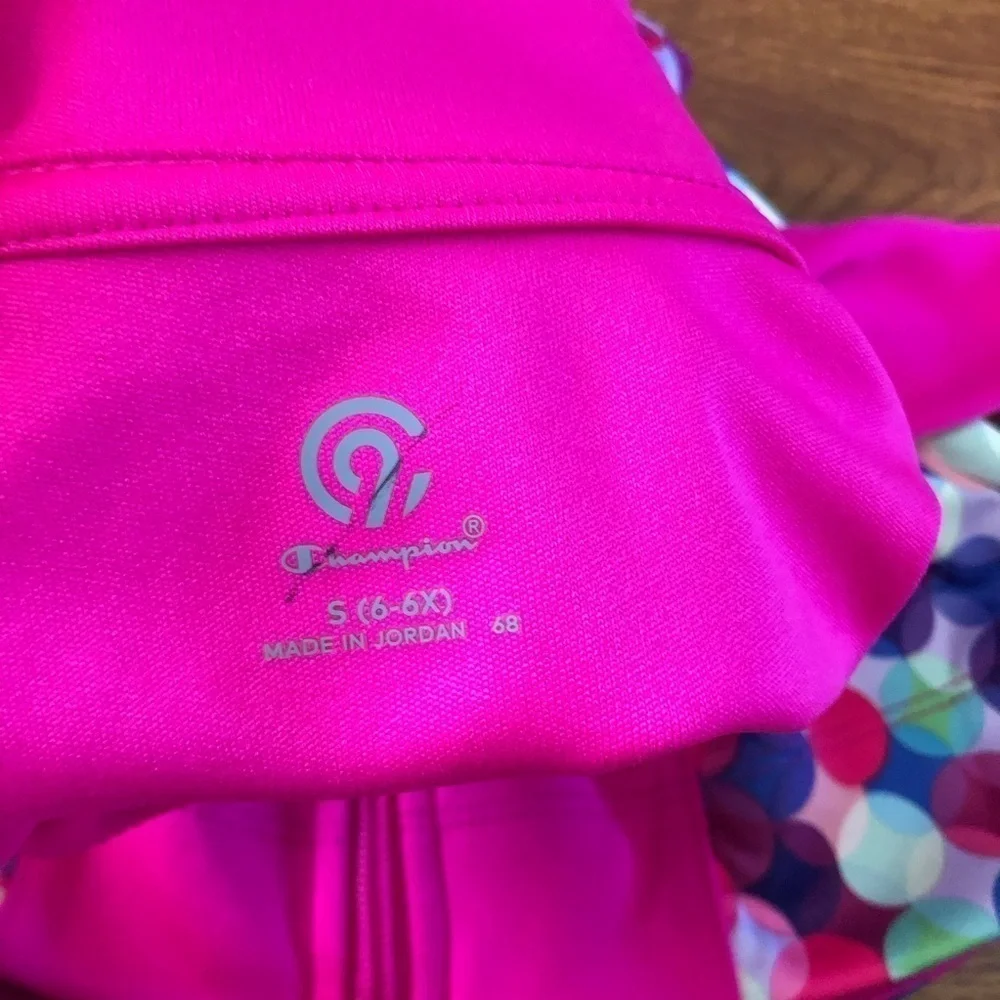 Champion pink athletic zip up jacket in size S (6/6x)
